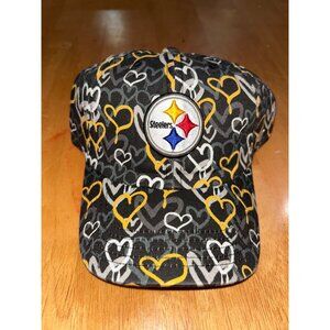 New Pittsburgh Steelers Toddler Hat With Heart Pattern & Embroidered Logo